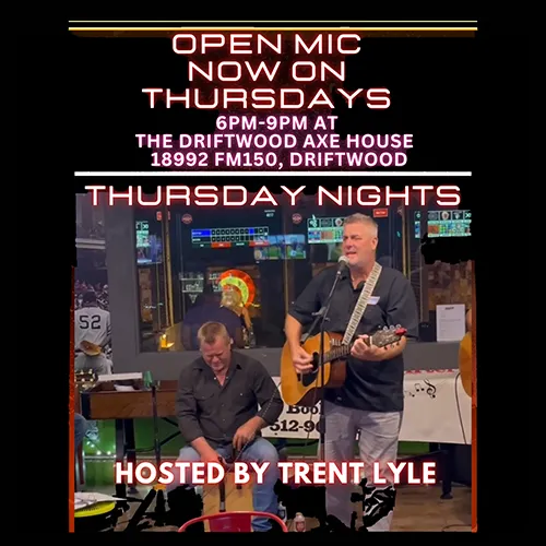 open mic night at driftwood axe house